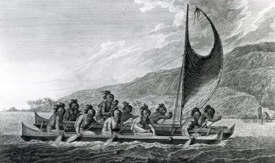 A Canoe of the Sandwich Islands, with the Rowers Masked, 1784 by John Webber